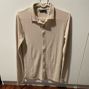 NWOT Asos Design Muscle Polo T-Shirt in Fine Ecru Rib